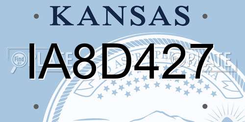 IA8D427 Kansas License Plate