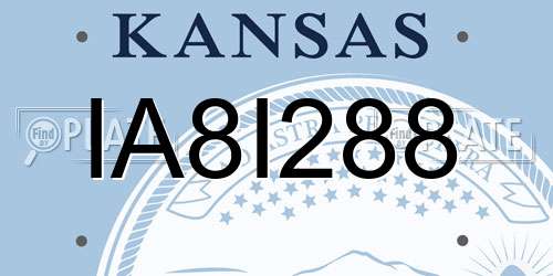 IA8I288 Kansas License Plate