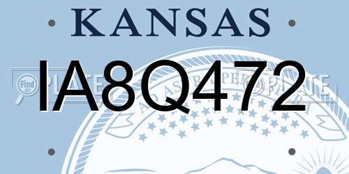 IA8Q472 Kansas License Plate