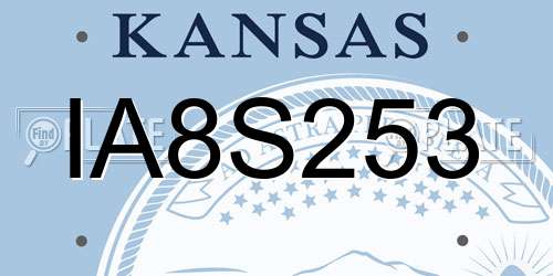 IA8S253 Kansas License Plate