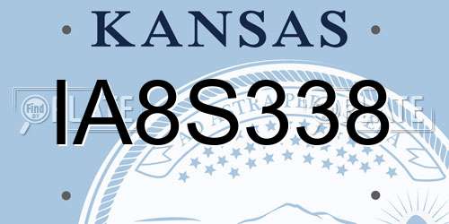 IA8S338 Kansas License Plate