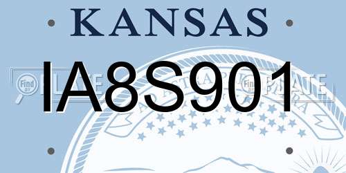 IA8S901 Kansas License Plate