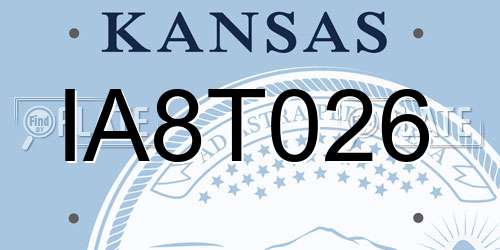 IA8T026 Kansas License Plate