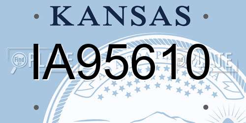 IA95610 Kansas License Plate