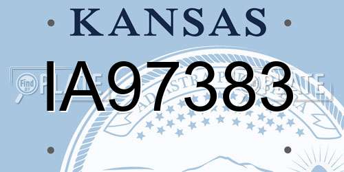 IA97383 Kansas License Plate