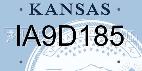 IA9D185 Kansas License Plate