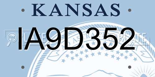 IA9D352 Kansas License Plate