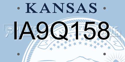 IA9Q158 Kansas License Plate