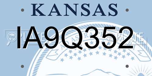 IA9Q352 Kansas License Plate