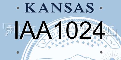 IAA1024 Kansas License Plate