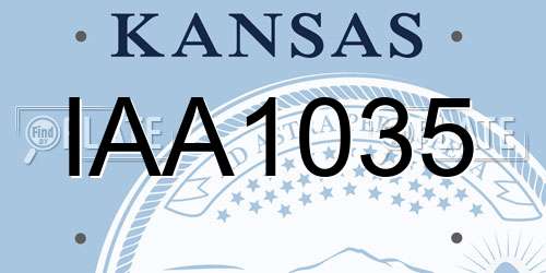 IAA1035 Kansas License Plate