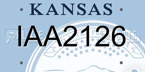 IAA2126 Kansas License Plate