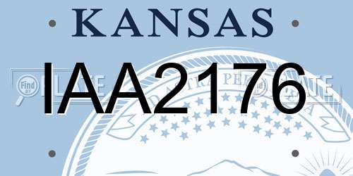 IAA2176 Kansas License Plate