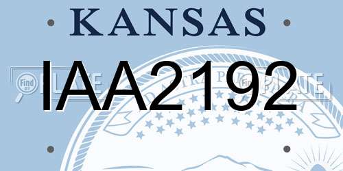 IAA2192 Kansas License Plate