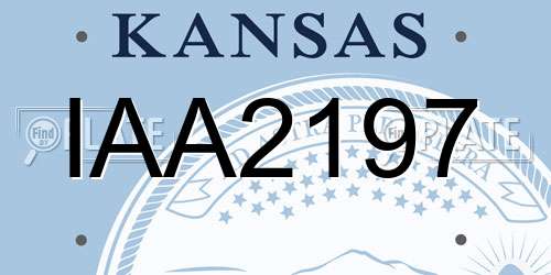 IAA2197 Kansas License Plate