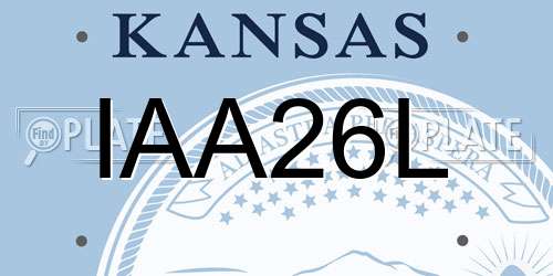 IAA26L Kansas License Plate