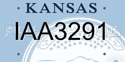IAA3291 Kansas License Plate
