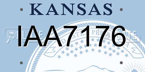 IAA7176 Kansas License Plate