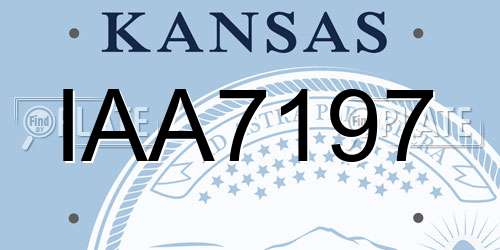 IAA7197 Kansas License Plate