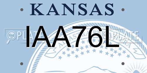 IAA76L Kansas License Plate