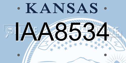 IAA8534 Kansas License Plate