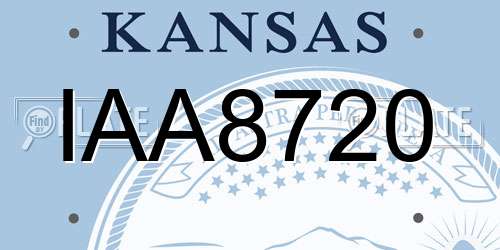 IAA8720 Kansas License Plate