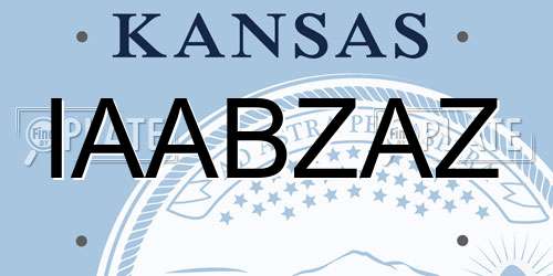 IAABZAZ Kansas License Plate