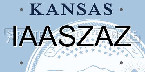 IAASZAZ Kansas License Plate