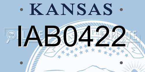 IAB0422 Kansas License Plate