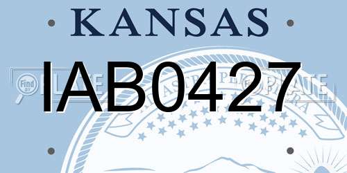 IAB0427 Kansas License Plate