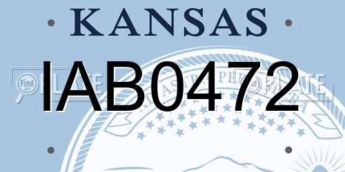 IAB0472 Kansas License Plate