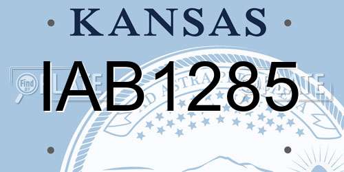IAB1285 Kansas License Plate