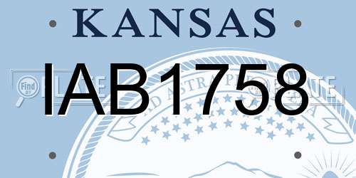 IAB1758 Kansas License Plate