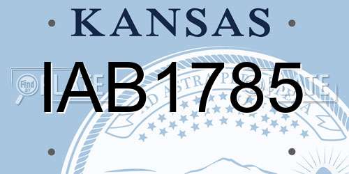 IAB1785 Kansas License Plate