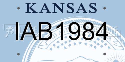 IAB1984 Kansas License Plate