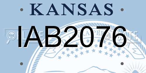 IAB2076 Kansas License Plate