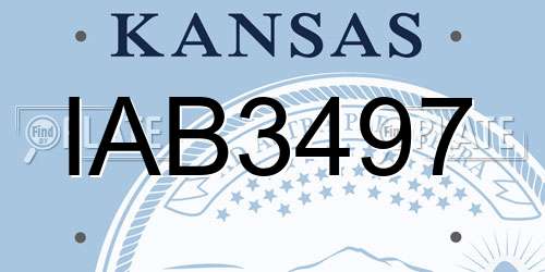 IAB3497 Kansas License Plate