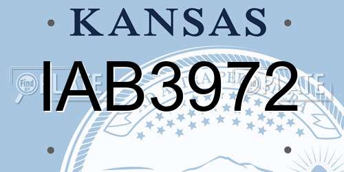 IAB3972 Kansas License Plate