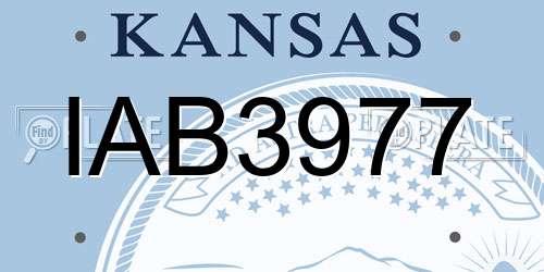 IAB3977 Kansas License Plate