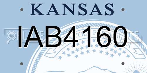 IAB4160 Kansas License Plate