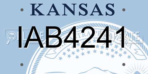 IAB4241 Kansas License Plate
