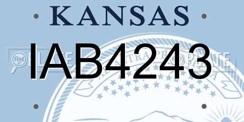 IAB4243 Kansas License Plate