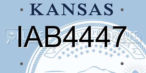 IAB4447 Kansas License Plate