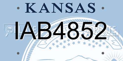 IAB4852 Kansas License Plate