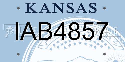IAB4857 Kansas License Plate