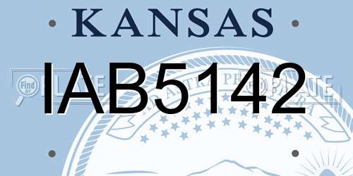 IAB5142 Kansas License Plate