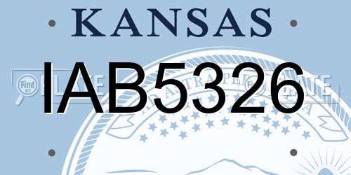 IAB5326 Kansas License Plate