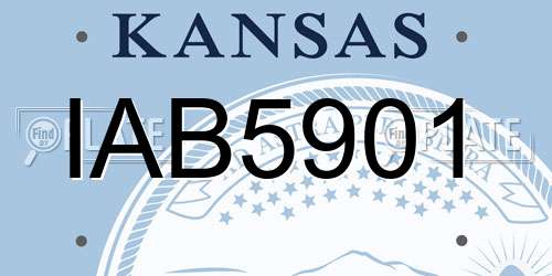IAB5901 Kansas License Plate