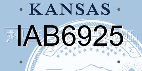 IAB6925 Kansas License Plate