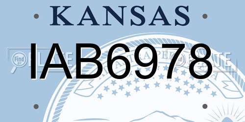 IAB6978 Kansas License Plate